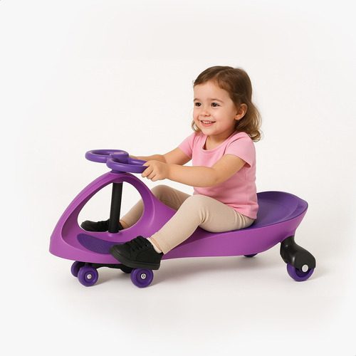 Rolimã Infantil Carrinho Super Car Gira Volante Unitoys Roxo Cor Roxo E Rosa