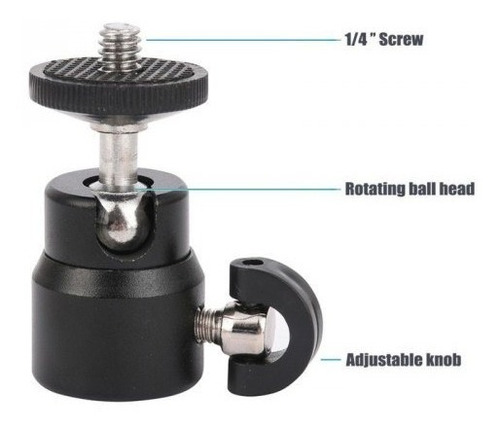 Mini Plataforma Cabeça De Bola 360° Para Câmera Tripé 1/4