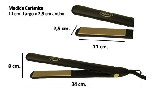 Imagen 2 de 6 de Planchita De Pelo Placas Cerámicas Control De Temperatura