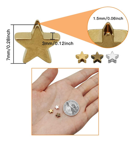 Cuentas Espaciador Estrella De 60pcs Para Joyas, Cuentas De