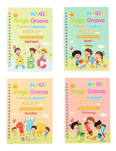 4libros Mágicos Escritura Caligrafía Cuaderno Reutilizable