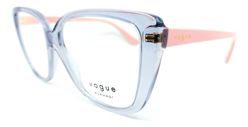 Lente Oftálmico Vogue Acetato Gris Cristal Varillas Rosas