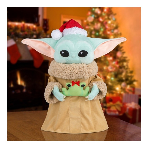 Disney Star Wars Peluche - Bebé Yoda Con Gorro Navidad 43 Cm