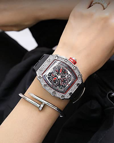 Gosasa Hombres Único Punk Bling Iced Out Dress Relojes Tonne