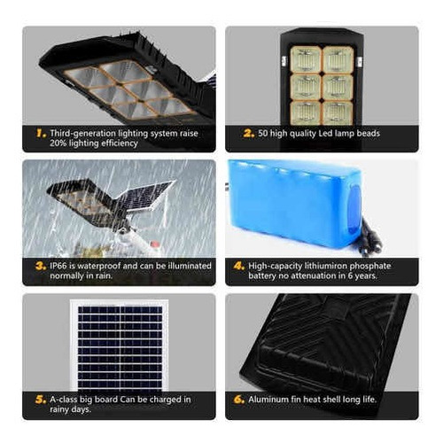 Lámpara Luminaria Led Solar Alumbrado Publico 200w