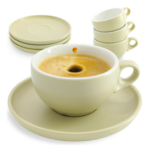 Fuocci Tazas Y Platillos De Expreso, Juego De 4 Tazas De Caf