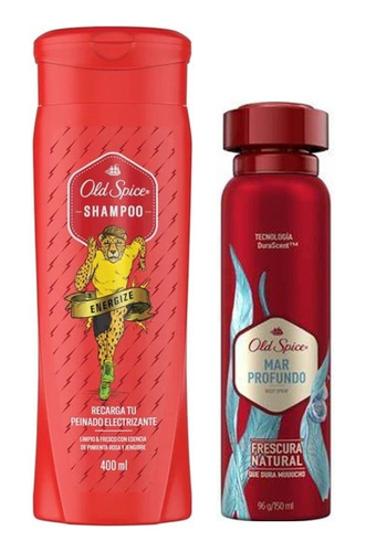 Shampoo Energize + Desodorante Mar Profundo Old Spice