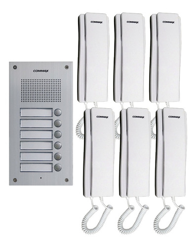 Commax Kit Portero De Audio Para Edificio Con 6 Interfonos Color Blanco