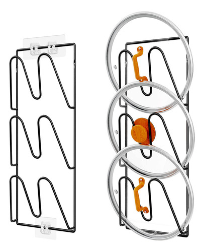 Durmmur 2 Pack Pot Lid Organizer Rack, 6-tier Pot Lids Hold.