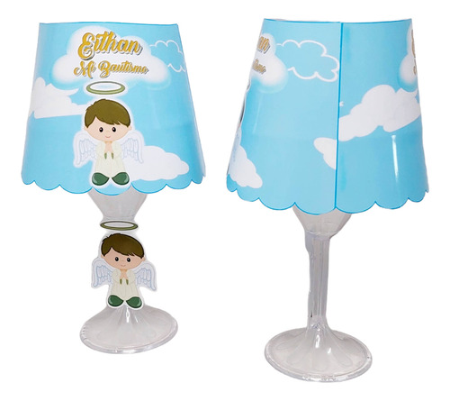 5 Centros De Mesa Luminoso Bautismo Angelito Celeste
