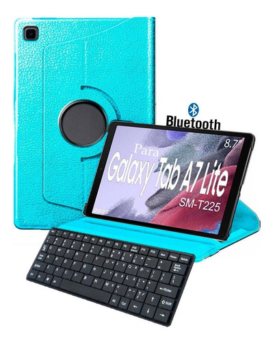 Capa De Tablet Para Galaxy Tab A7 Lite 8.7 T220 T225+teclado Cor Água