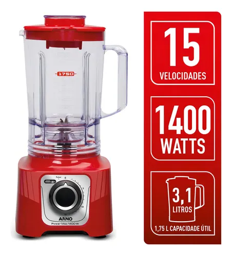 Liquidificador Arno Power Max Ln63 Vermelho -127v 110 V