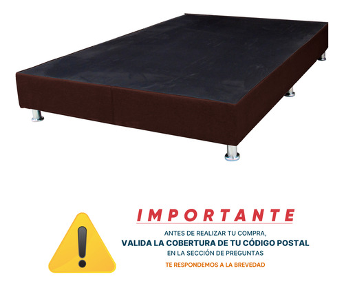 Base Cama Box De Madera Tapiz Soporte Recamara Queen Size