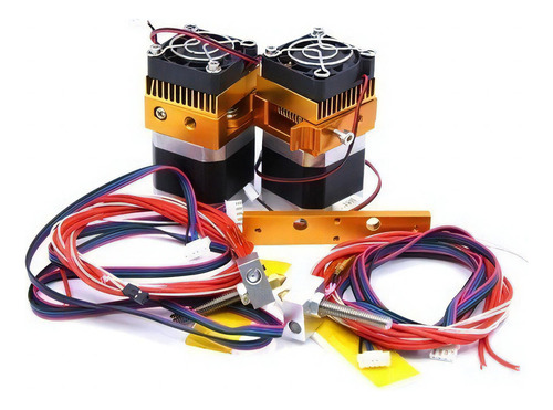 Bloque con 2 extrusoras completas Mk8 e3d Fortek, impresora 3D, voltaje de funcionamiento de 12 V