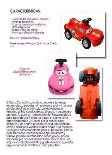 Carro montable cars rayo mcqueen sale