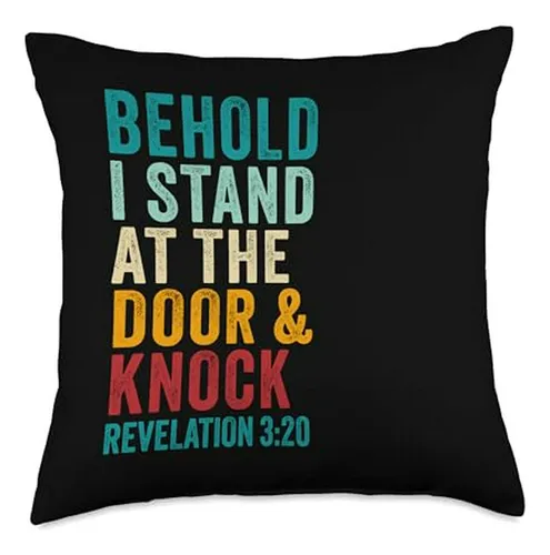 Almohada Con Cita De Jesús: Revelación 3:20 - Toca La Puerta