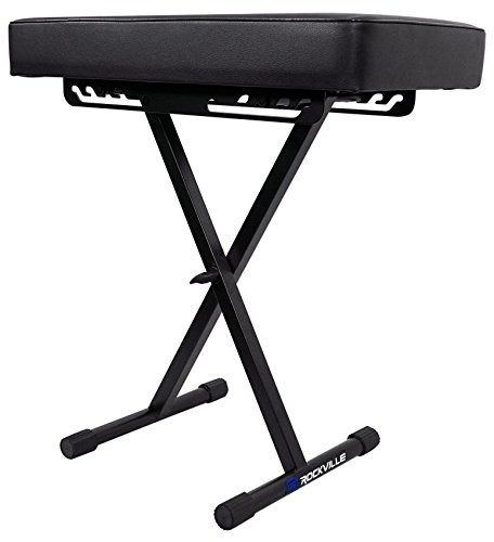 Rockville Rkb61 Extra Thick Padded Foldable Keyboard Bench