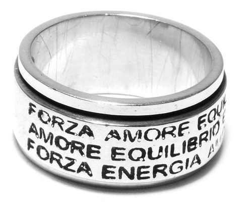 Anel Prata Saturno Giratório Força Amor Equilíbrio Sku 30022