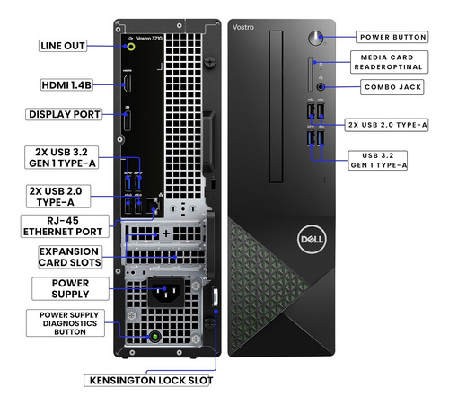 Cpu Dell Vostro 3710 Intel Core I5 12th 16gb Ram 1tb Ssd (Reacondicionado)