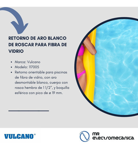 Retorno Vulcano Pileta Fibra De Vidrio Rh 1 1/2 - 117005