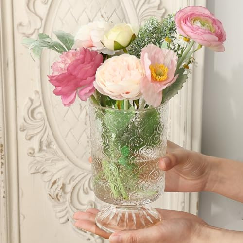 Set De 3 Jarrones De Vidrio Transparente Para Decoración De