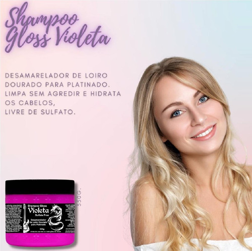 Shampoo Gloss Violeta Coiffer - Limpa E Hidrata 350g