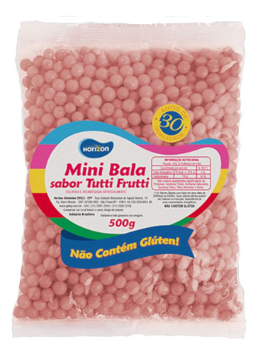 Imagem 1 de 1 de Mini Bala Rosa Bebê Tutti Frutti -  500g - Horizon