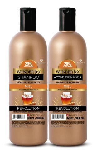 Shampoo Y Acondicionador Wonder Tex Revolution Miel