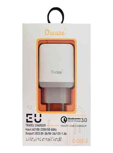 Cargador De Pared Usb 3a Oucase Fast Charge Quick Charge 3.0