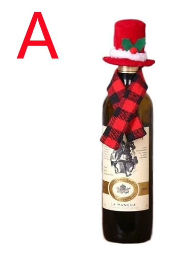 6 Pcs Bufanda Sombrero Botella De Vino Decoración Navidad