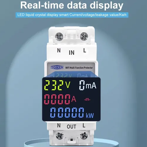 Conmutador Tuya Wifi 2p 63a 110v 220v Circuito De Medición