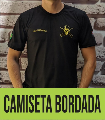 3 Camisetas Bordadas Peito E Costas