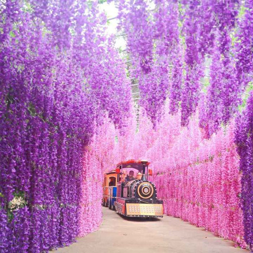 1.1m Flores Artificiales Glicina De 12pk Wisteria Colgantes Violeta