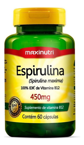 Spirulina Vitamina B12 Em Cápsulas Sabor Sem sabor