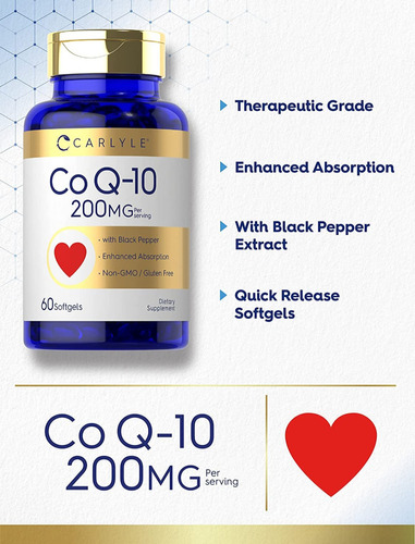 Coq-10 200mg Carlyle 60 Softgels 