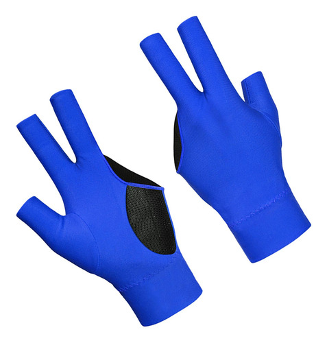 4 Guante De Billar De 3 Dedos Para , Guante Deportivo Azul