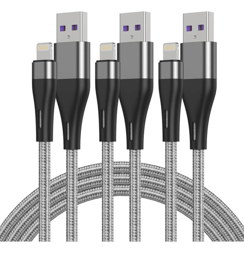 Paquete De 3 Cables De Carga Para iPhone De 6.6 Pies (2.01 M