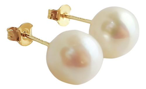Amor Eterno - Broqueles / Perla Chica 6mm / Aretes Oro 10k