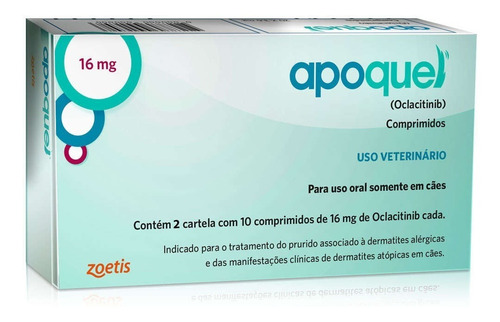 Imagem 1 de 1 de Apoquel Dermatológico Zoetis Cães 20 Comp. 16 Mg