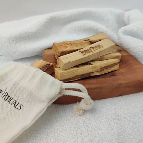 Imagen 5 de 6 de Palo Santo De Perú 50gr En Sticks Con Morral De Manta