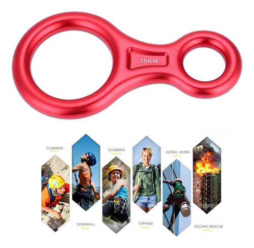 Mosquetón Generic Climbing Rappel 8 Rojo 124g Aluminio