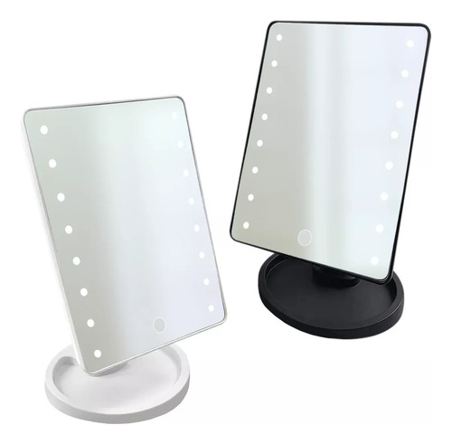 Espelho De Mesa 16 Led Portátil Maquiagem Articulado Rosa