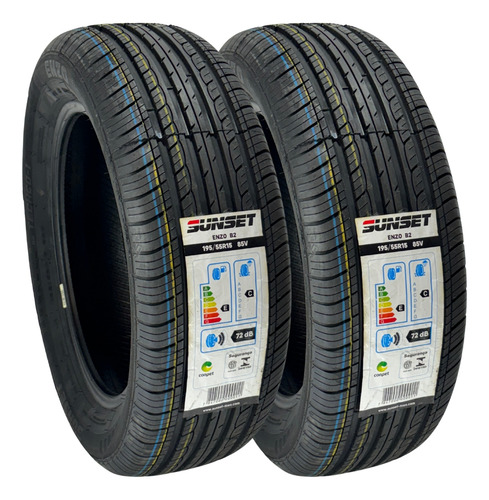 Kit 02 Pneus 195/55r15 85v Sunset Enzo B2 Fox