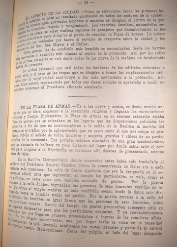 Corona Funebre Del Señor Don Luis M. Sanchez Cerro
