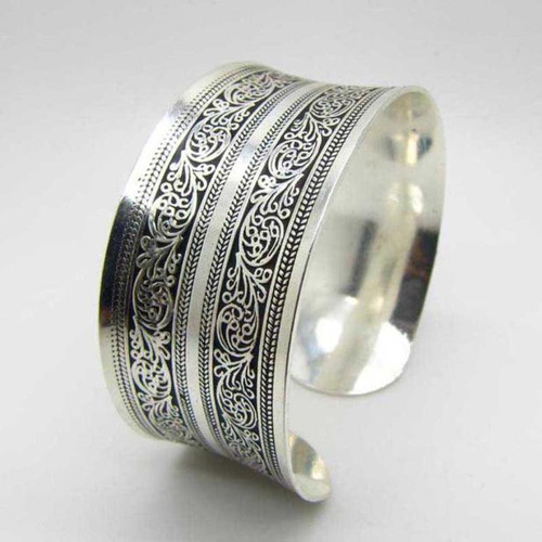 Brazalete Q Con Tótem Tibetano Del Tíbet, Pulsera Ancha 8086