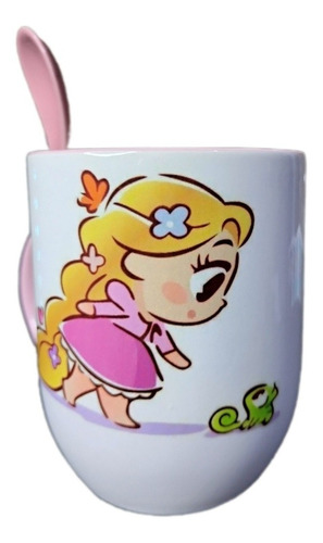 Taza Disney Princesa Rapunzel Con Cuchara