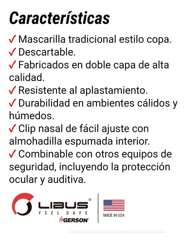 Imagen 3 de 4 de Mascarilla N95 Marca Libus-americanas (eeuu)