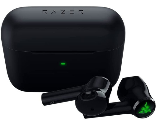 Auriculares in-ear gamer inalámbricos Razer Hammerhead True Wireless X negro con luz verde LED