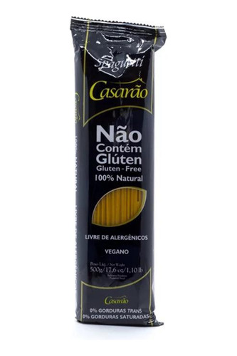Kit 6x: Macarrão Spaghetti Premium Sem Glúten Casarão 500g