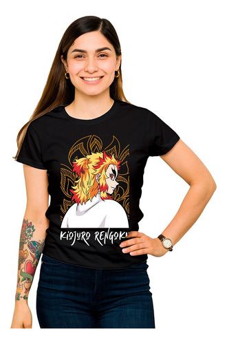 Playera Para Mujer Demon Slayer Mod20 Rengoku Pilar Fuego